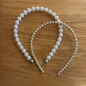 Target Elegant Pearl and Gold Beaded Headbands